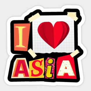 I love Asia Sticker